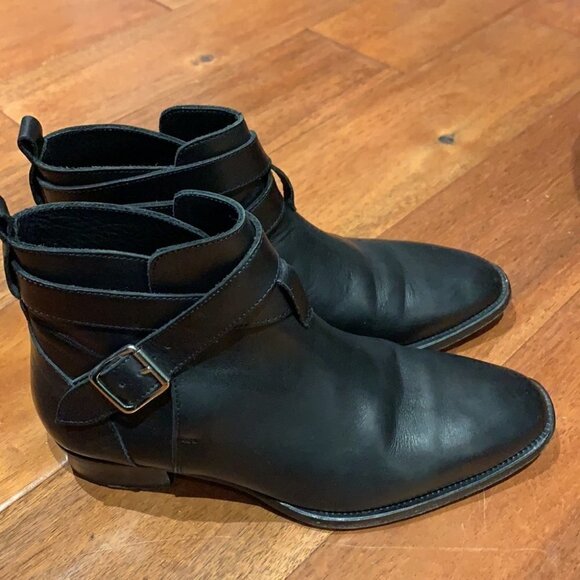 IRO black leather squared toe with silver coloured buckle in size 38 - Picture 5 of 13